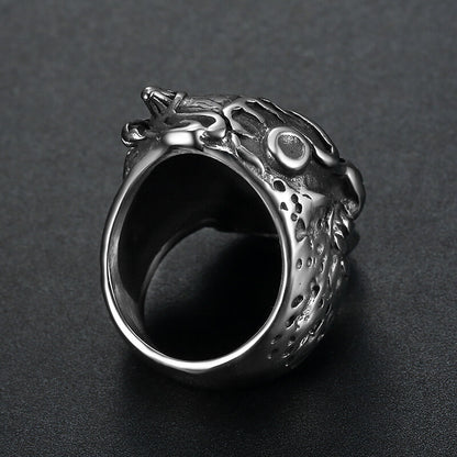 Figure Image Stainless Steel Skull Ring for Men