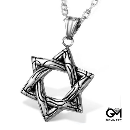 Titanium Steel Hexagram Star Necklace