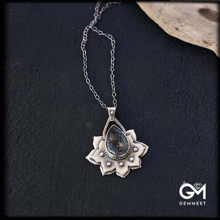 Double Lotus Opal Necklace