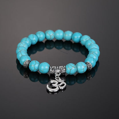 Crystal Beaded Om Symbol Bracelet