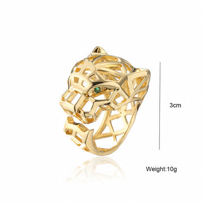 Hip Hop Hollow Leopard Punk Ring