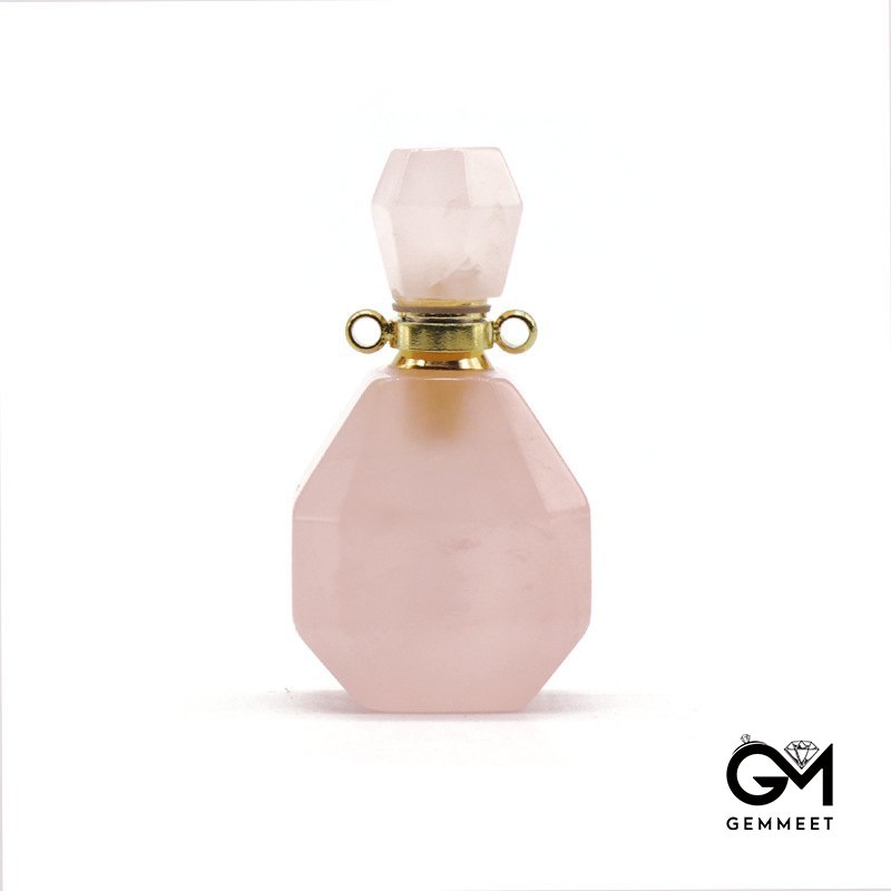 Pink Crystal Wishing Bottle Pendant Necklace