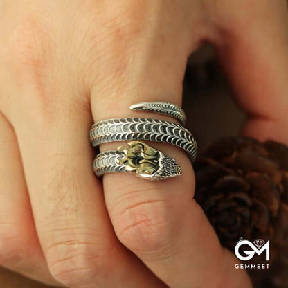 Powerful Norse Guardian: Jörmungandr Snake Ring