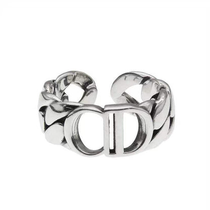 Simple Hip Hop Punk CD Letter Ring