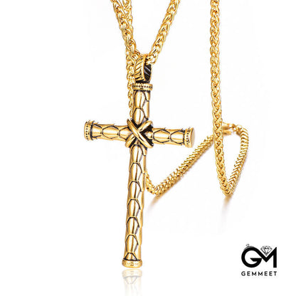 Titanium Steel Vintage Cross Necklace