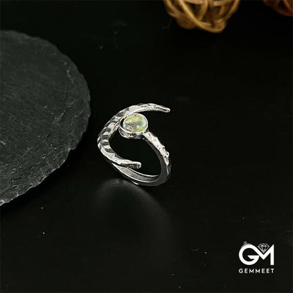 Pound The Sun Moon Moonstone Opening Ring