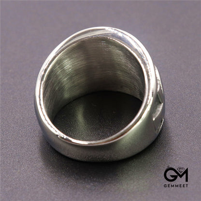 Cross Titanium Steel Horus Eye Ring