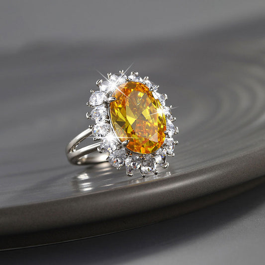 Vintage Multicolored Crystal Micropaved Zirconia Ring