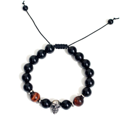 Skull Bracelet Tiger Eye Bracelet Punk Ghost Bracelet