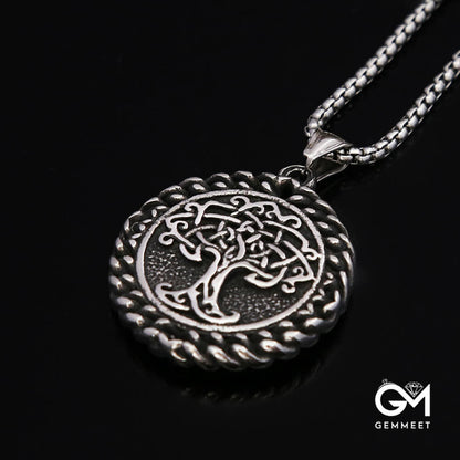 Vintage Stainless Steel Tree of Life Necklace