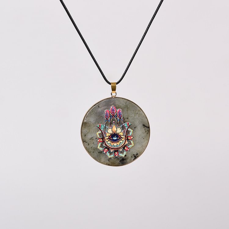 Crystal Hamsa Chakra Tree Of Life Necklace