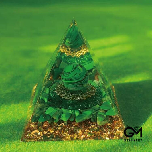 Malachite Protection Orgone Pyramid