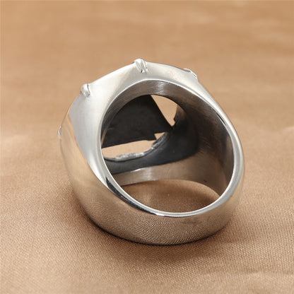 Titanium Steel Viking Triangle Retro Trendy Men's Ring