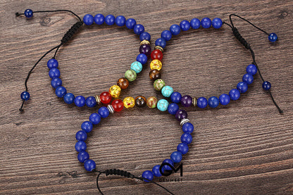 8mm Woven Shambhala Lapis Bracelet