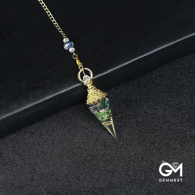 Crystal Resin Hexagonal Pyramid Pendulum