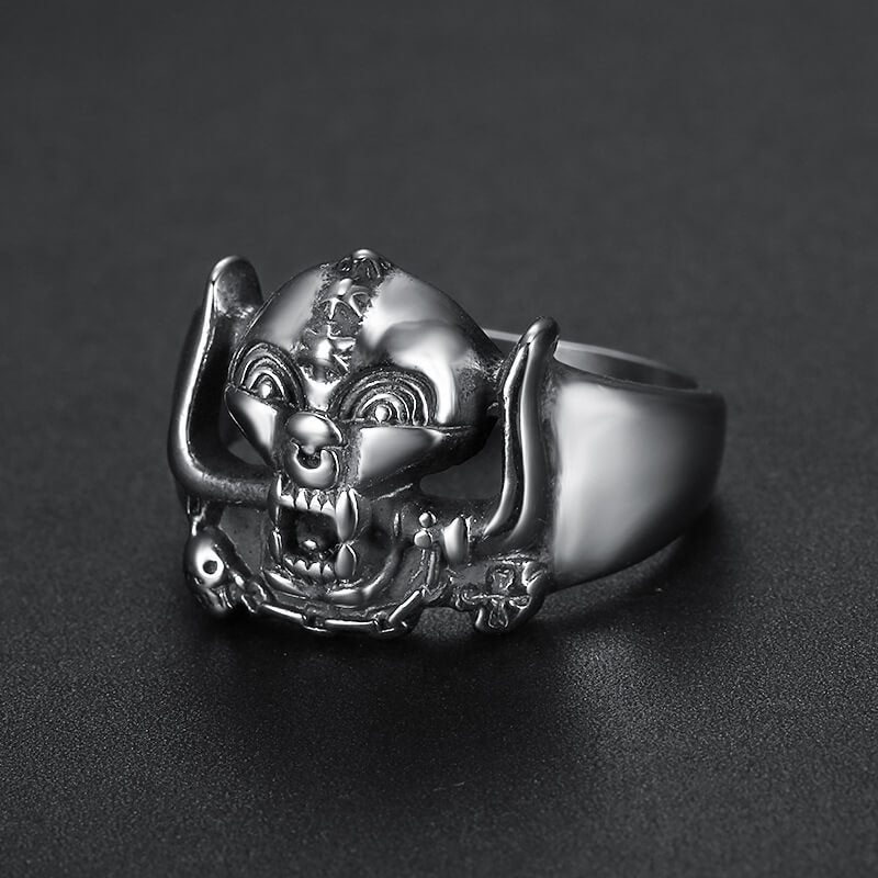 Stainless Steel Ring for Men with Little Skull