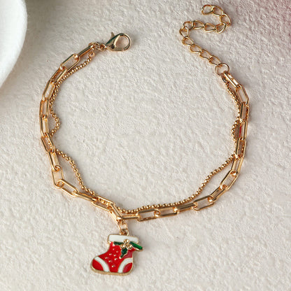 Christmas Simple Chain Pendant Christmas Bracelet