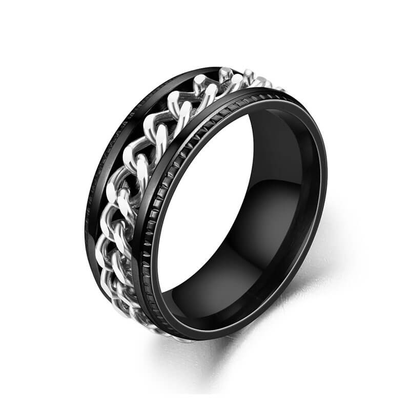 Stainless Steel Colored Iron Chain Rotatable Ring