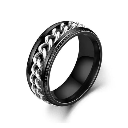 Stainless Steel Colored Iron Chain Rotatable Ring