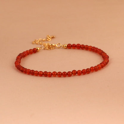 Red Agate Style Simple Bracelet