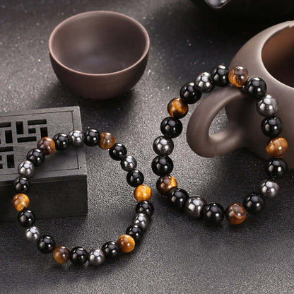 Tiger Eyr With Hematite Creativity Bracelet