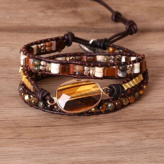 Tiger Eye Stone Beaded Bracelet