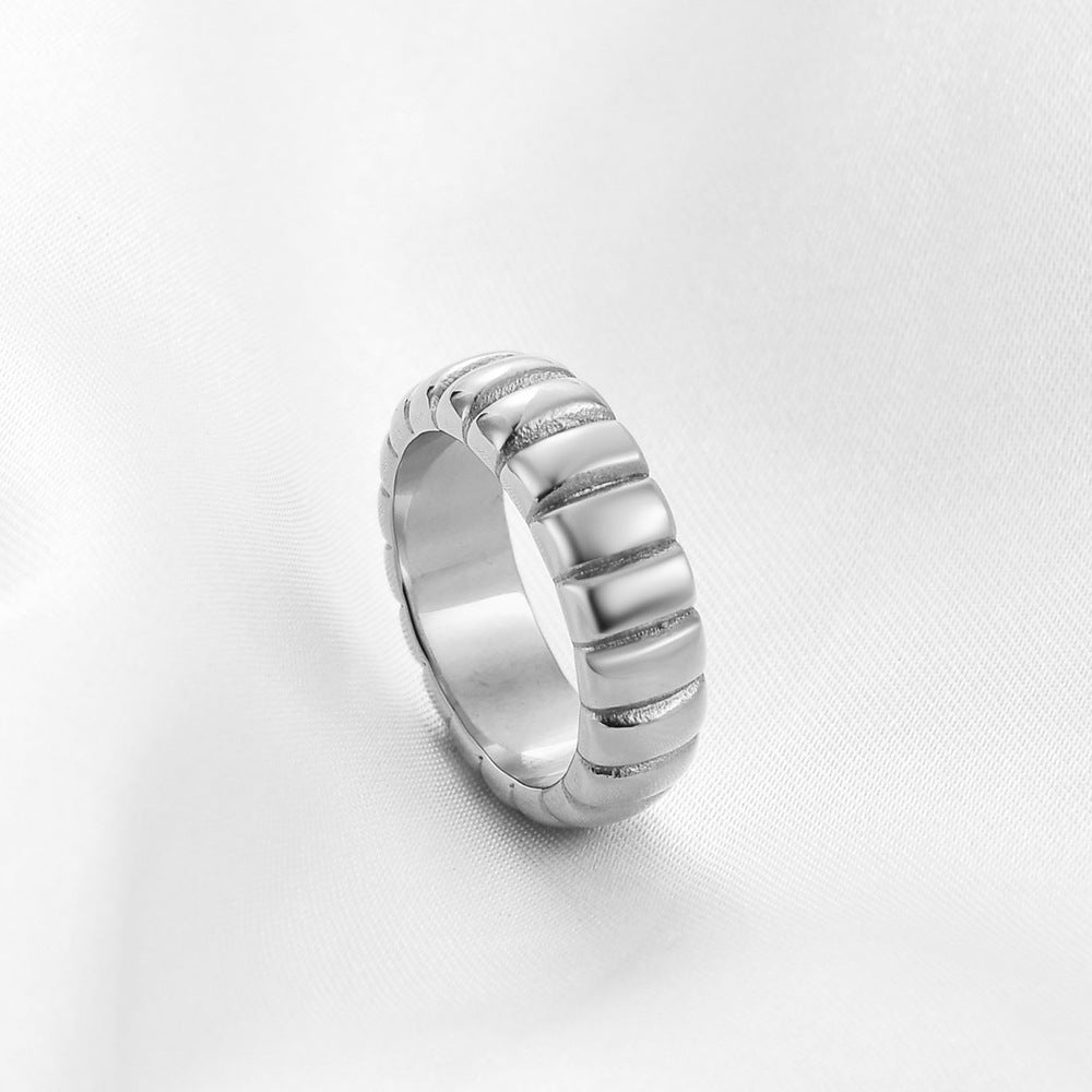 Simple Corrugated Titanium Steel Ring