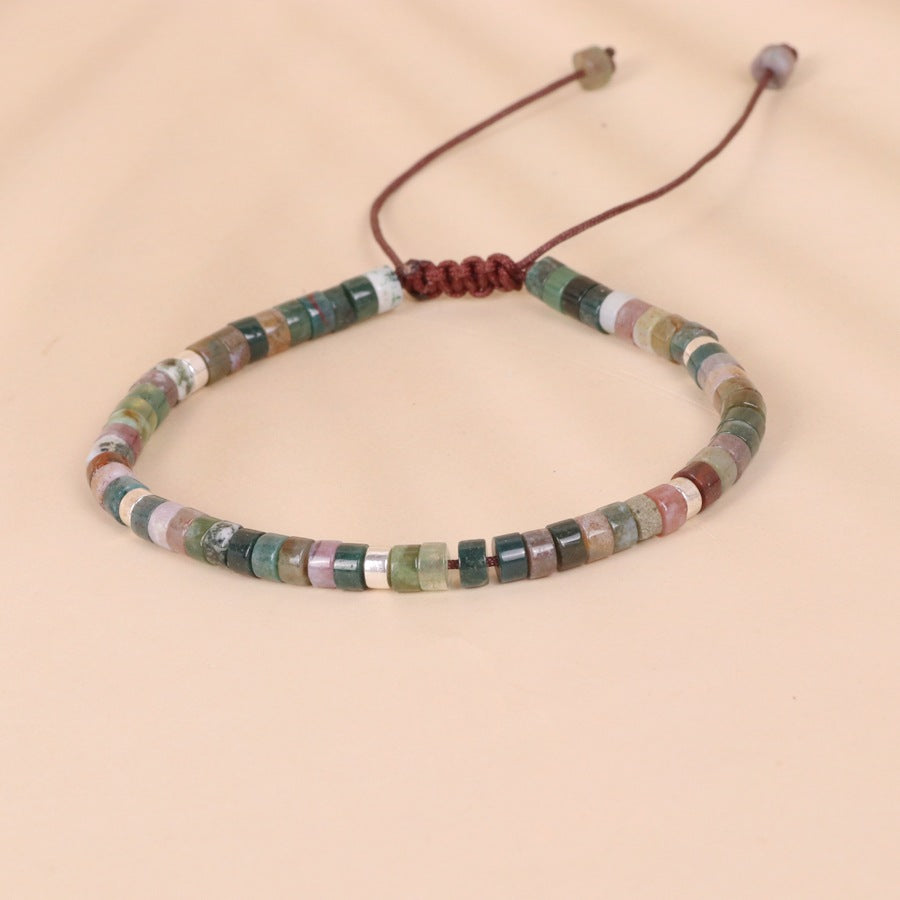 Indian Stone Bead Woven Bracelet