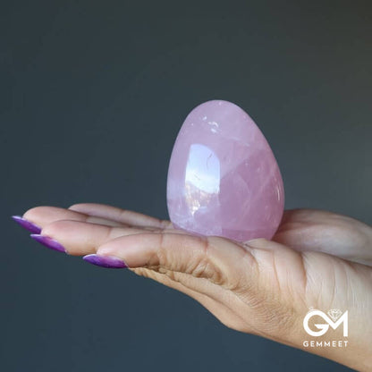 Easter Rose Quartz Dancing Star Crystal Egg