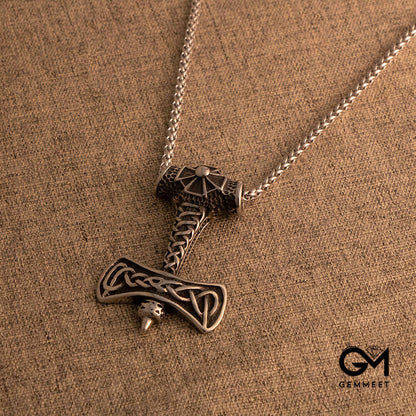 Vintage Viking Axe Titanium Steel Necklace