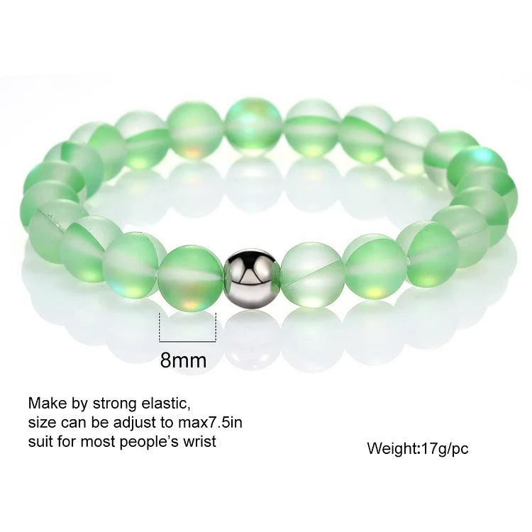 Green Crystal Glass Bead Bracelet