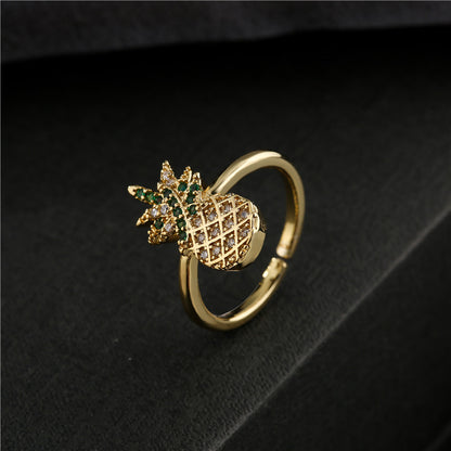 Pineapple Shape Full Stones Ring