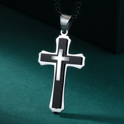 Two Tone Cross Faith Necklace