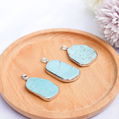 Natural Slice Up Turquoise Irregular Necklace