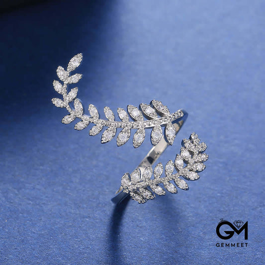 Simple and Elegant Leaf Zircon Ring