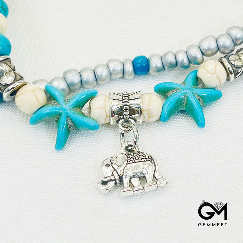 Turquoise Turtle Symbol Elephant Bracelet Anklet