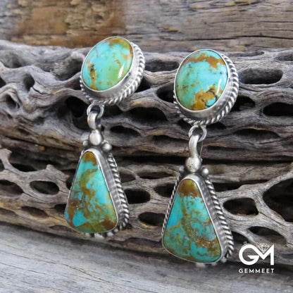 Vintage Drop-shaped Bohemian Turquoise Earrings