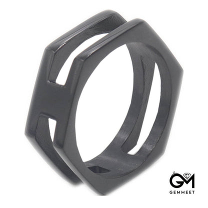 Irregular Polygon Polychromatic Ring for Men