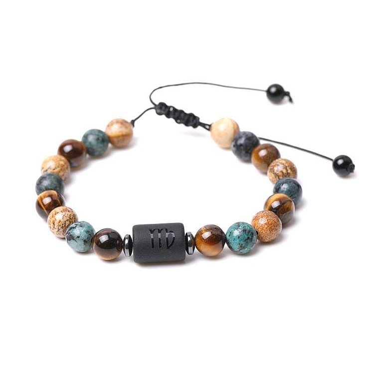 Tiger Eye Picture Jasper Zodiac Bracele