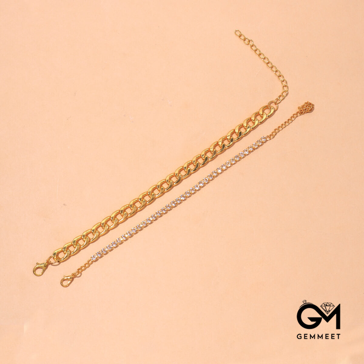 Retro Simple Everything Naked Zircon Anklet