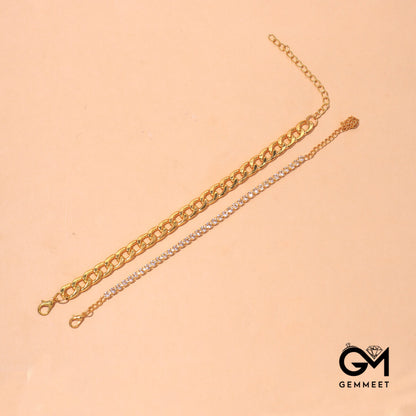 Retro Simple Everything Naked Zircon Anklet