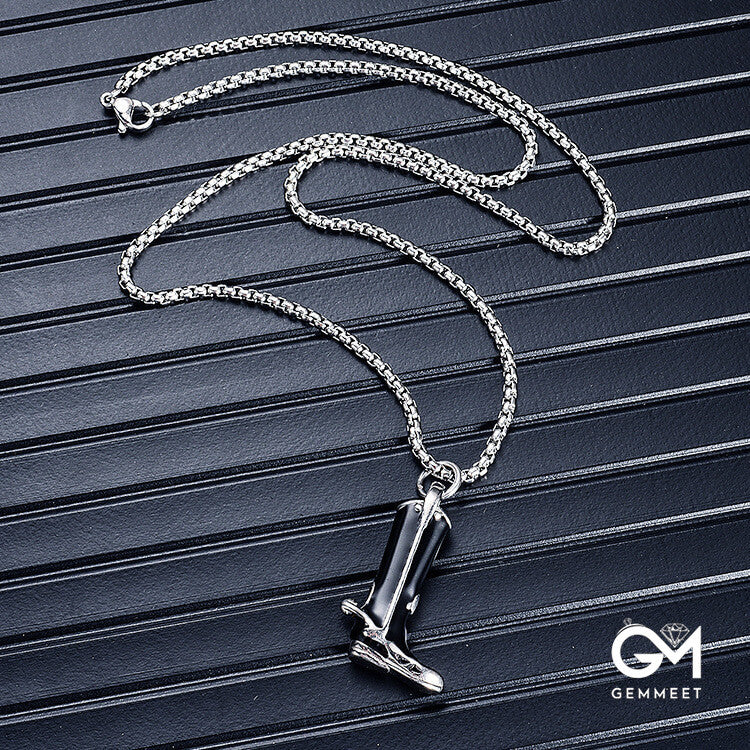 Titanium Steel Personality Drop Rubber Boots Necklace