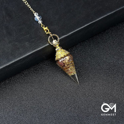 Crystal Resin Hexagonal Pyramid Pendulum