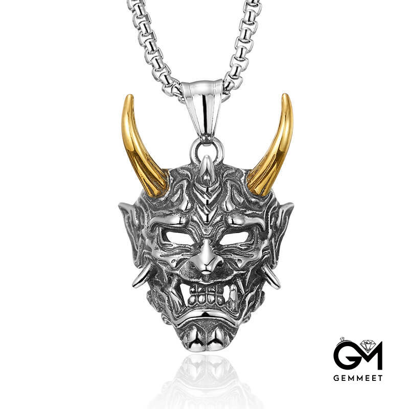 Titanium Steel Triangle Ghost Pendant Necklace