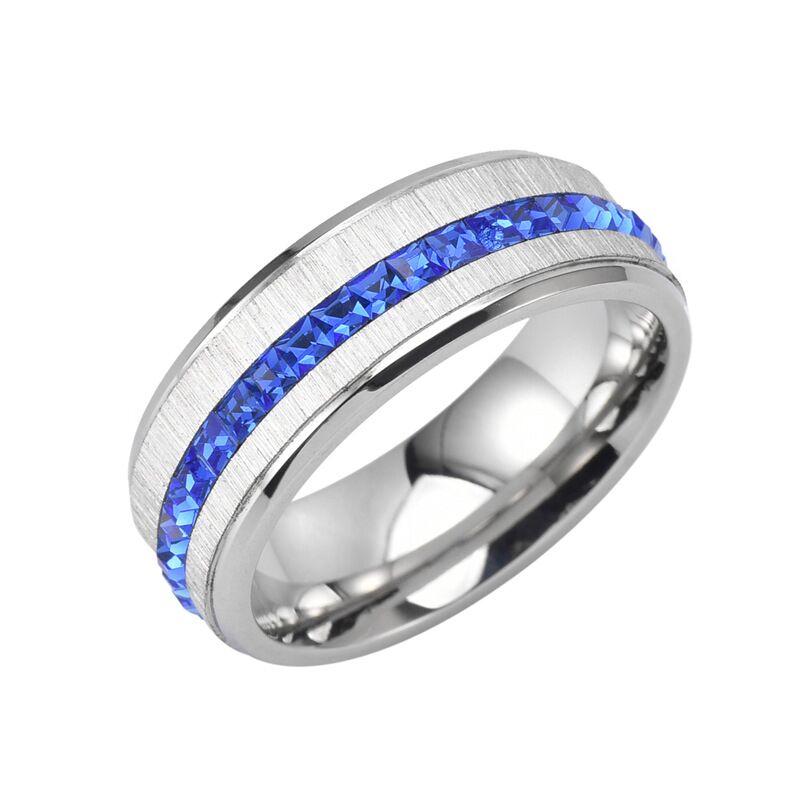 Men's Fashion Single Row Zircon Ring