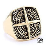 Voyager Compass Cross Viking Ring