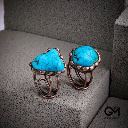 Irregular Turquoise Vintage Adjustable Ring