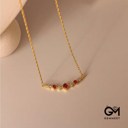 "Symbol of Independence" Garnet Diamond Necklace