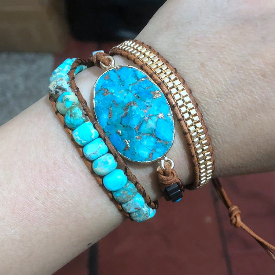 Turquoise Woven Five-layer Bracelet