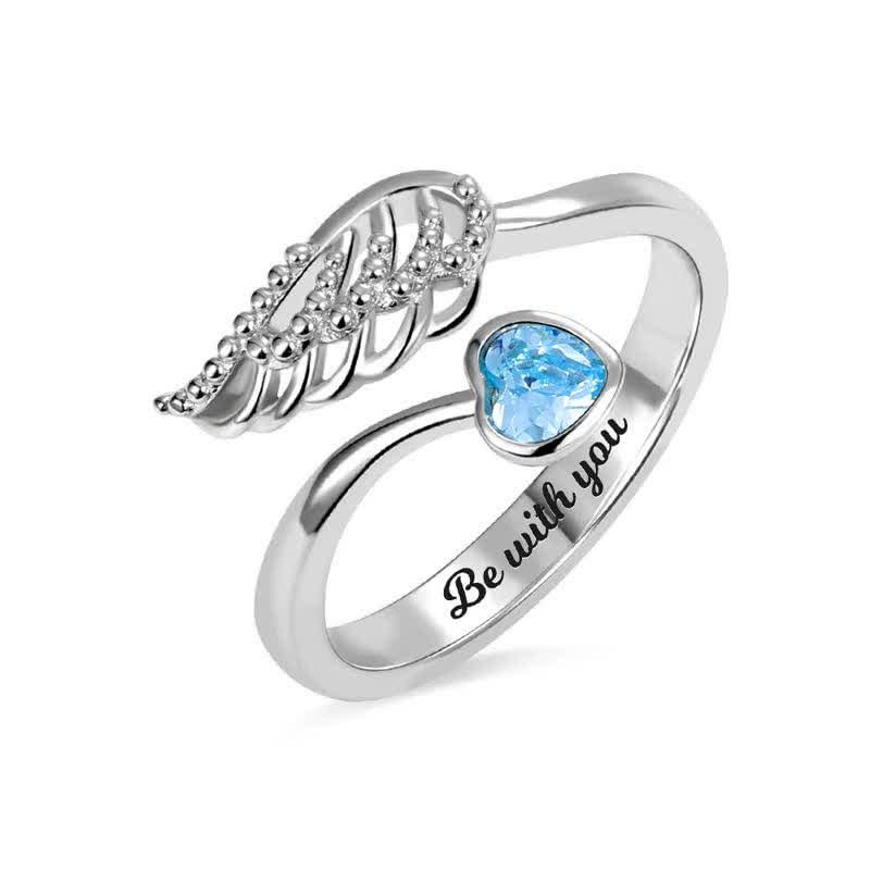 Leaf Heart Shape Birthstone Ring